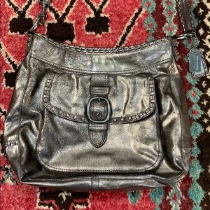 Coach large metallic hobo bag
